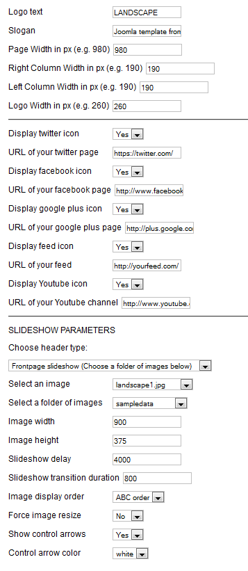 landscape-free-params